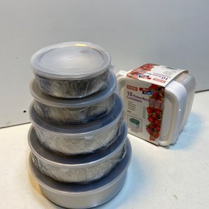 Juego de 5 Bowls de Acero Inoxidable con Tapas y Set de 10 Recipientes Plásticos - imagen 4