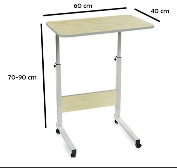 Mesa desayunadora en madera y caño con ruedas - imagen 1