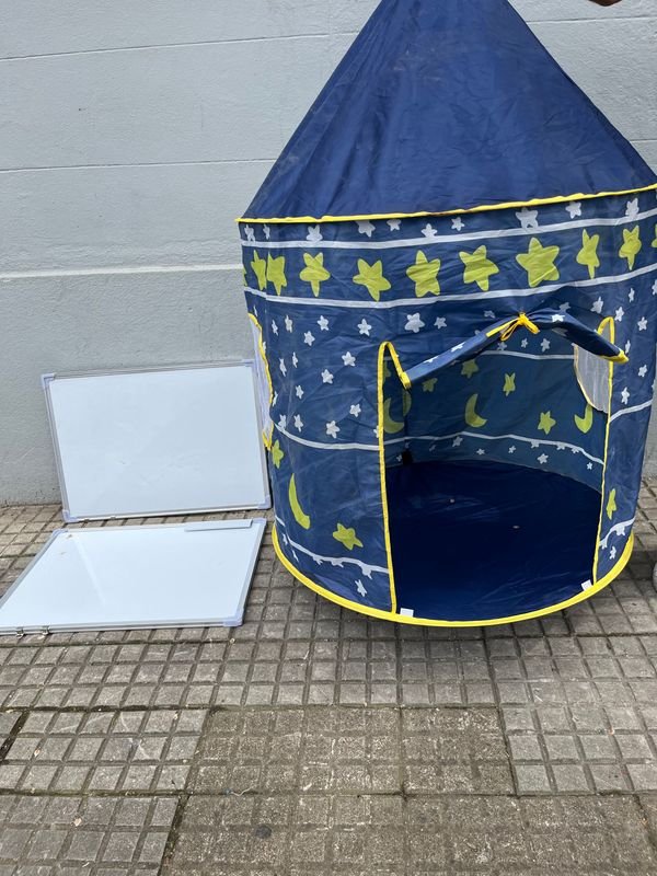 Carpa Infantil Azul Estrellada y 2 Pizarras Blancas