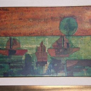 Obra de Arte Mixta "Barcos" del Artista Pavlotzky - imagen 2