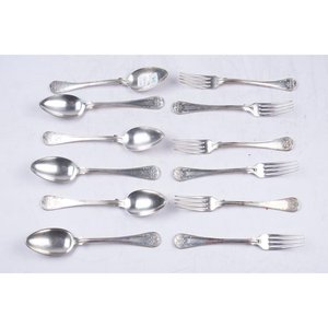 Juego de 12 Cubiertos de Plata: 6 Cucharas y 6 Tenedores - imagen 2