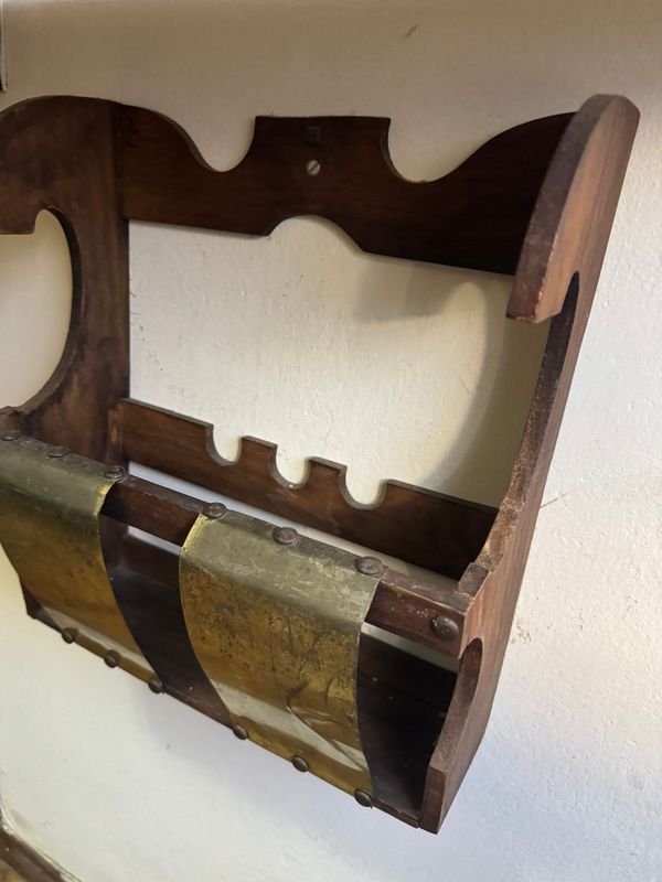 Revistero aéreo en madera y bronce - imagen 2