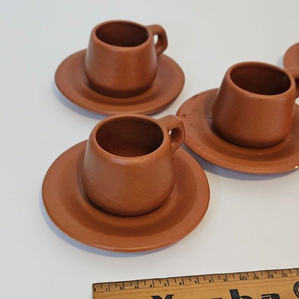 Juego de té en barro - Conjunto de tazas y platos de cerámica - imagen 2