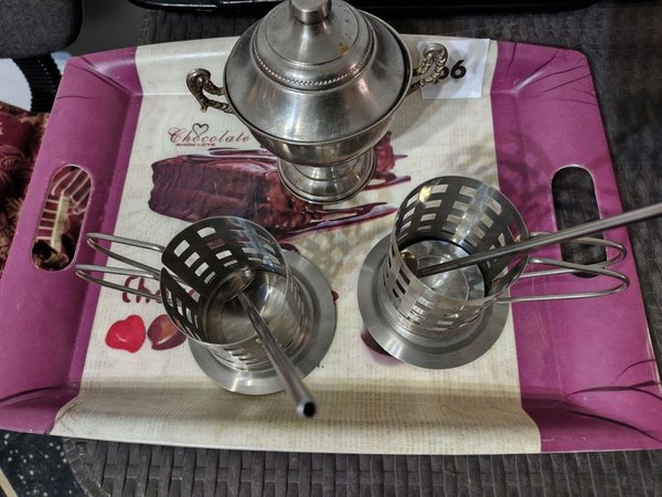 Bandeja de Melamina con Azucarero y Dos Porta Tazas con Cucharas - imagen 1