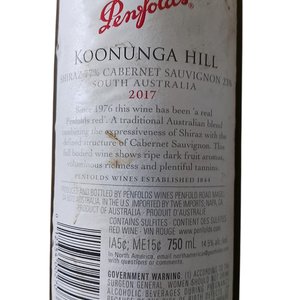 Botella de Vino Koonunga Hill Shiraz Cabernet 750ml - imagen 2
