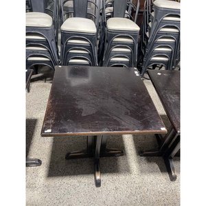 Par de Mesas Bar Cuadradas Delfino Álvarez Madera Lustre Detallado - imagen 2