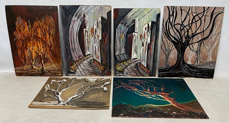 Lote anterior: Colección de seis pinturas sobre fibra