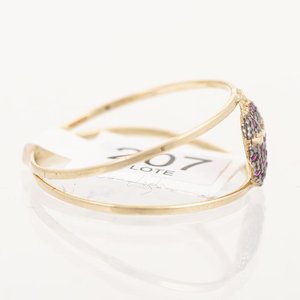 Anillo de Oro 18k con Rubíes y Diseño de Corazón - imagen 2