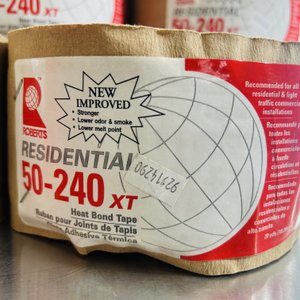 Lote #042R – 20 rollos de cinta termoadhesivas para unir moquettes, marca Roberts – 18mts cada una - imagen 2