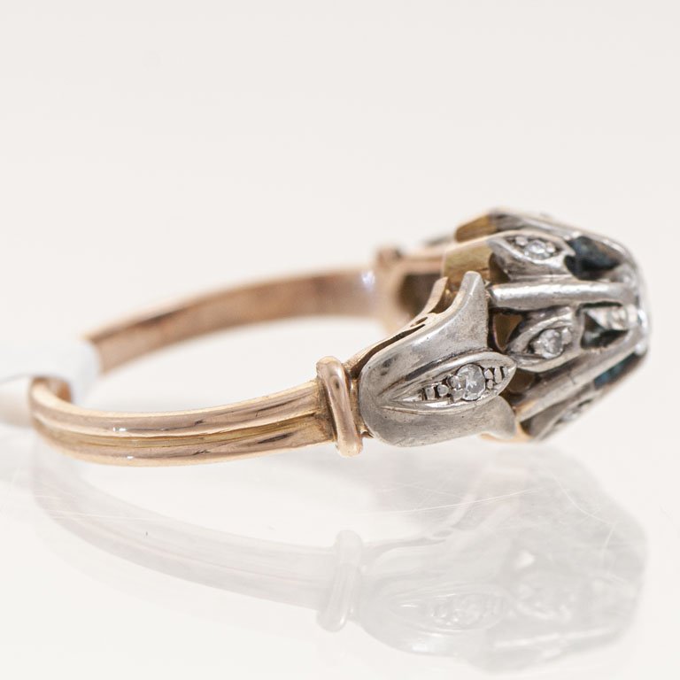 Anillo de oro con brillante azul - imagen 2