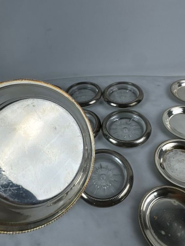 Posavasos con insertos de vidrio y esculturas de metal - imagen 7