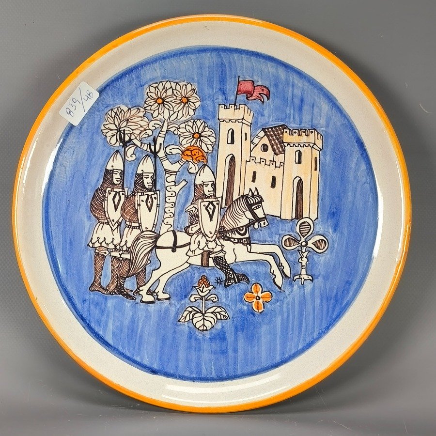 Plato decorativo pintado a mano y firmado por Rampini Gubbio - imagen 2