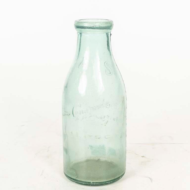 Botella de Vidrio Conaprole 1 Litro Boca Ancha Antigua