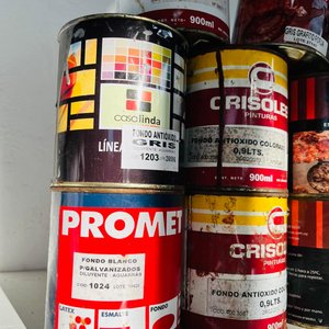 Lote de 8 Latas de Pintura Antióxido y Esmalte Mayor y Crisoles - imagen 3