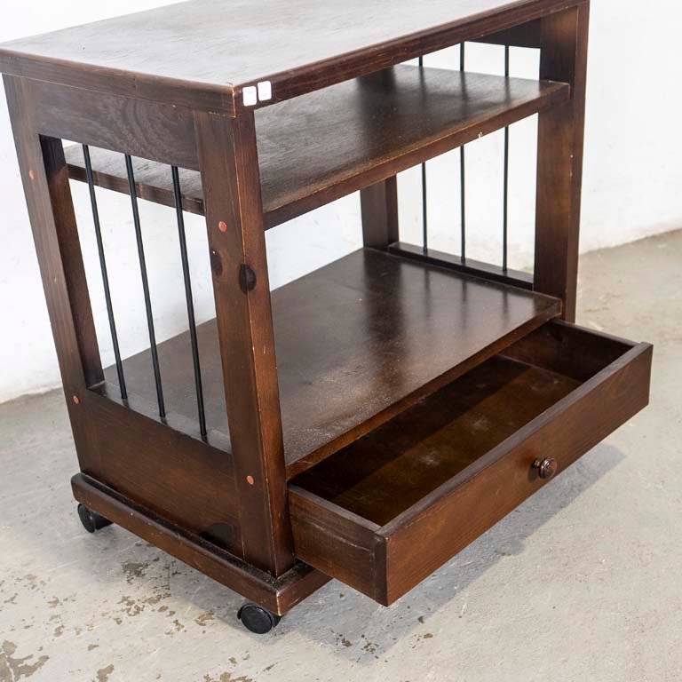 Rack de TV rodante con estantes y cajón - imagen 2