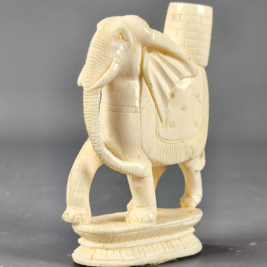 Estatua de Buda y Elefante tallados en marfil - imagen 9