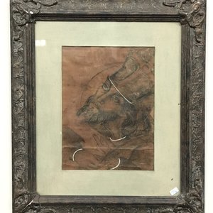 Obra de Carlos Valdes Mujica: Técnica Mixta sobre Papel con Detalles Dorados - imagen 2