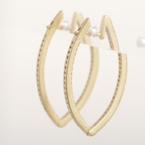 Par de Aros Ovalados de Oro 18k con Brillantes - imagen 2