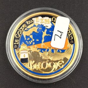 Medalla Conmemorativa Titanic Chapada en Oro y Esmalte - imagen 3