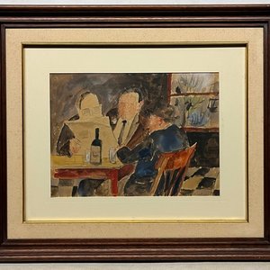 Acuarela "En el bar" de Hugo Sartore, 28 x 38 cm - imagen 2