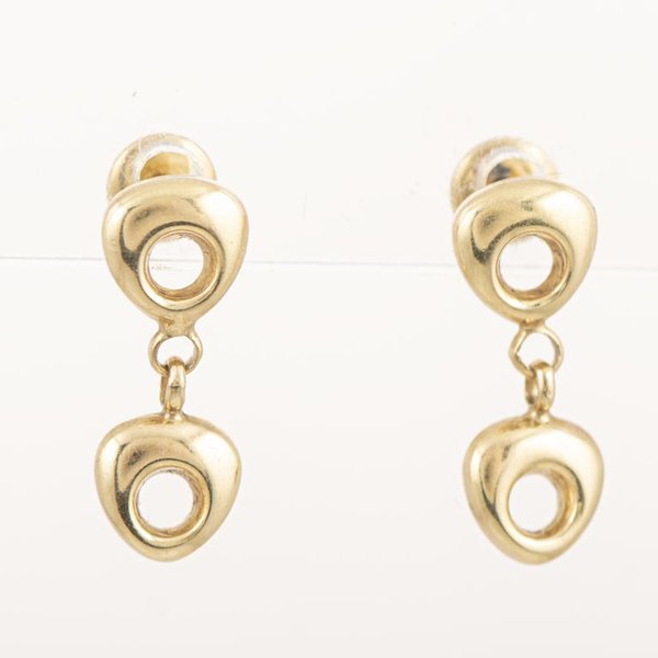 Par de Tornillos Colgantes Oro 18k Corazón