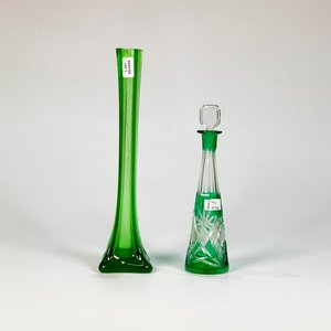 Lote anterior: Juego de Cristalería Verde: Suspiro y Botellón Tallado