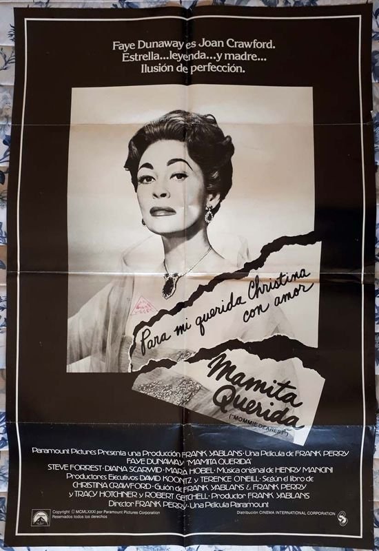 Poster Original "Mamita Querida" (Mommie Dearest) con Faye Dunaway - 1981
