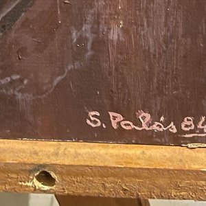 Obra de Arte "Composición Figurativa" Firmada S. Palas, 1984 - imagen 3
