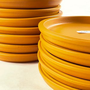 Doce Platos para Postre de Cerámica Color Terracota - imagen 3