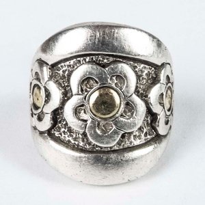 Anillo de Plata y Oro con Diseño Floral - imagen 1