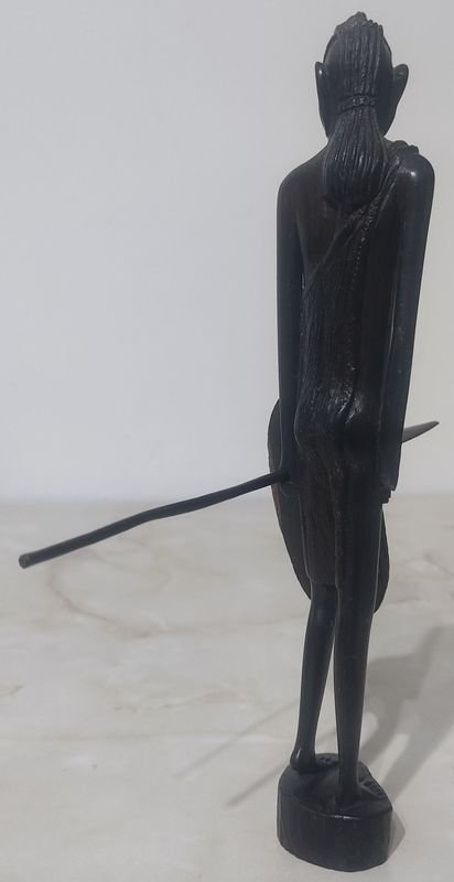 Figura de Guerrero Africano, tallado en Madera. Fabulosa. - imagen 5