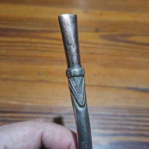Bombilla Curva de Plata y Oro para Mate - imagen 4