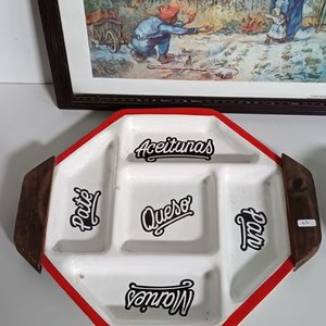 Cuadro estilo Van Gogh, copetinero de loza y posa mate de cuero - imagen 2