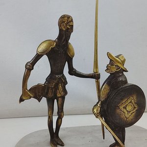 Escultura de Don Quijote y Sancho Panza en Metal Patinado - imagen 4