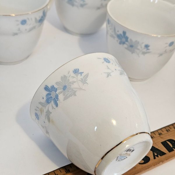 Juego de té hermoso en porcelana blanca y azul - imagen 7