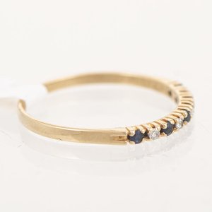 Anillo Medio Sin Fin Oro 18k con Brillantes Blancos y Negros - imagen 2