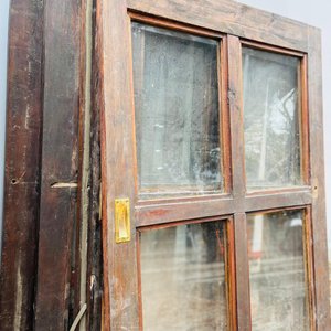 6 Hojas de Ventana y 6 Postigones de Madera con Marco Dorado - imagen 4