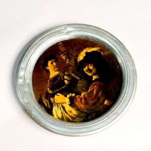 Dos Platos Decorativos Bavaria con Guarda Metálica - Estilo Barroco - imagen 2