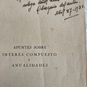 Apuntes sobre Interés Compuesto y Anualidades por Onimes Semino, Edición 1933 Firmada - imagen 7