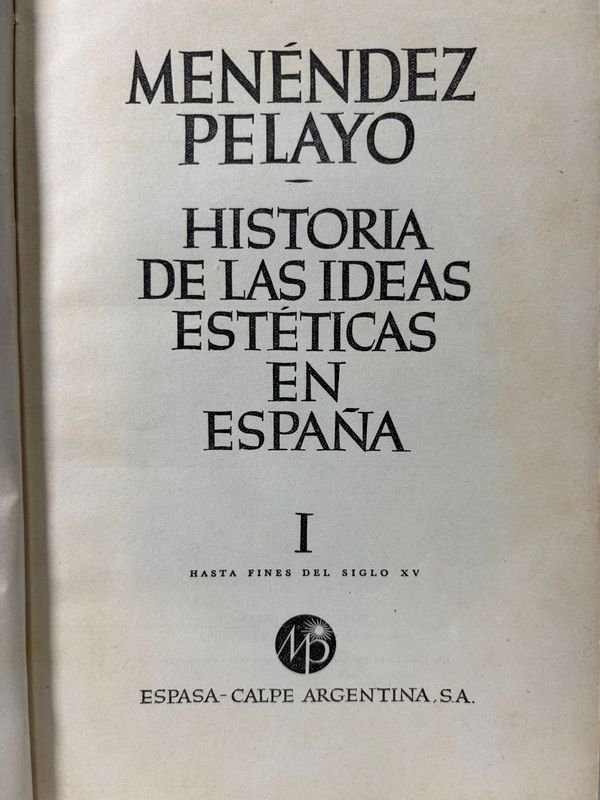 Historia de las Ideas Estéticas en España en 5 Tomos - imagen 2