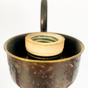 Colgante de Bronce con Pantalla Opalina y Depósito - imagen 4