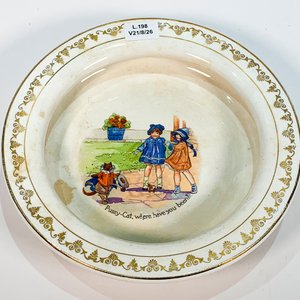 Plato Hondo Infantil Loza Inglesa "Holdfast Baby Plate" Blanco Decoración Niños - imagen 2
