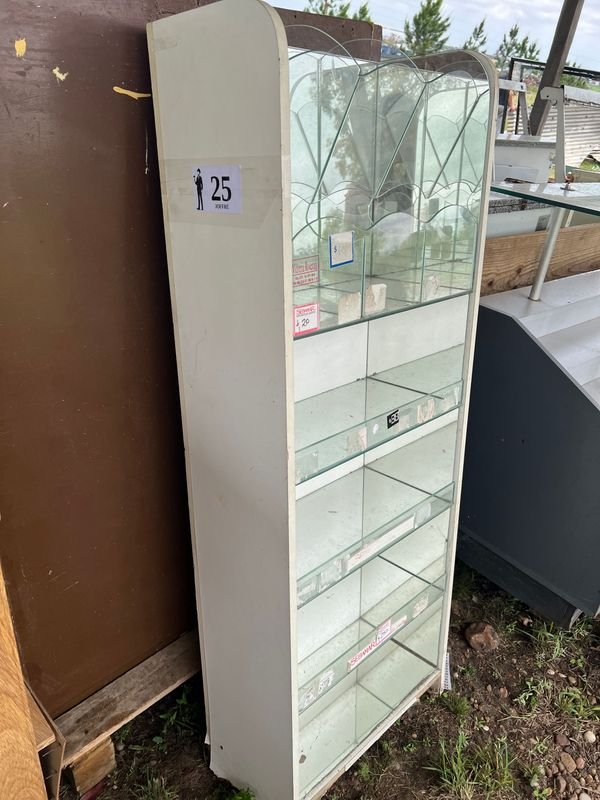 Caramelera Exhibidora de Vidrio y Madera con Espejos