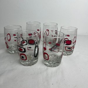 Juego de 6 Vasos de Vidrio Pintados a Mano con Diseño Abstracto - imagen 5