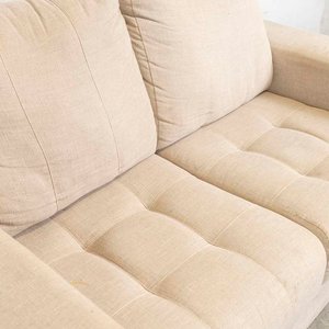 Sofá de Dos Cuerpos Tapizado en Tela Beige - imagen 2
