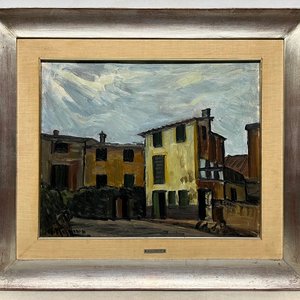 Pintura "Pueblo" de Alceu Ribeiro - Óleo sobre Tela 46 x 56 cm - imagen 2