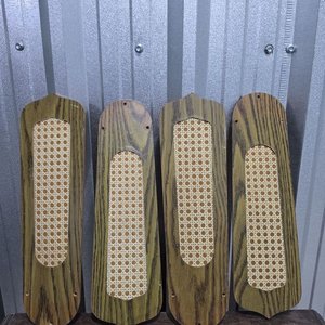Aspas/Paletas de Ventilador de Techo Madera con Veteado y Mimbre - imagen 3