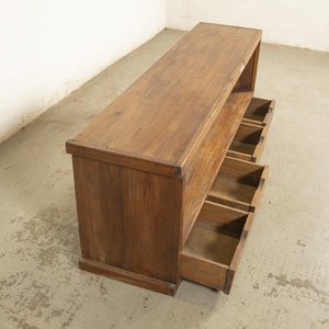 Rack Rústico de Madera con Cuatro Cajones y Estante - imagen 3