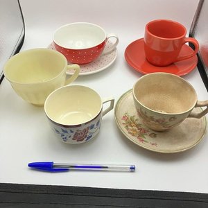Lote de 5 Tazas de Té y Café Vintage con Platos - imagen 2