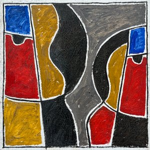 Walter Deliotti "Composición" Óleo sobre Cartón Abstracto 20x20cm - imagen 1